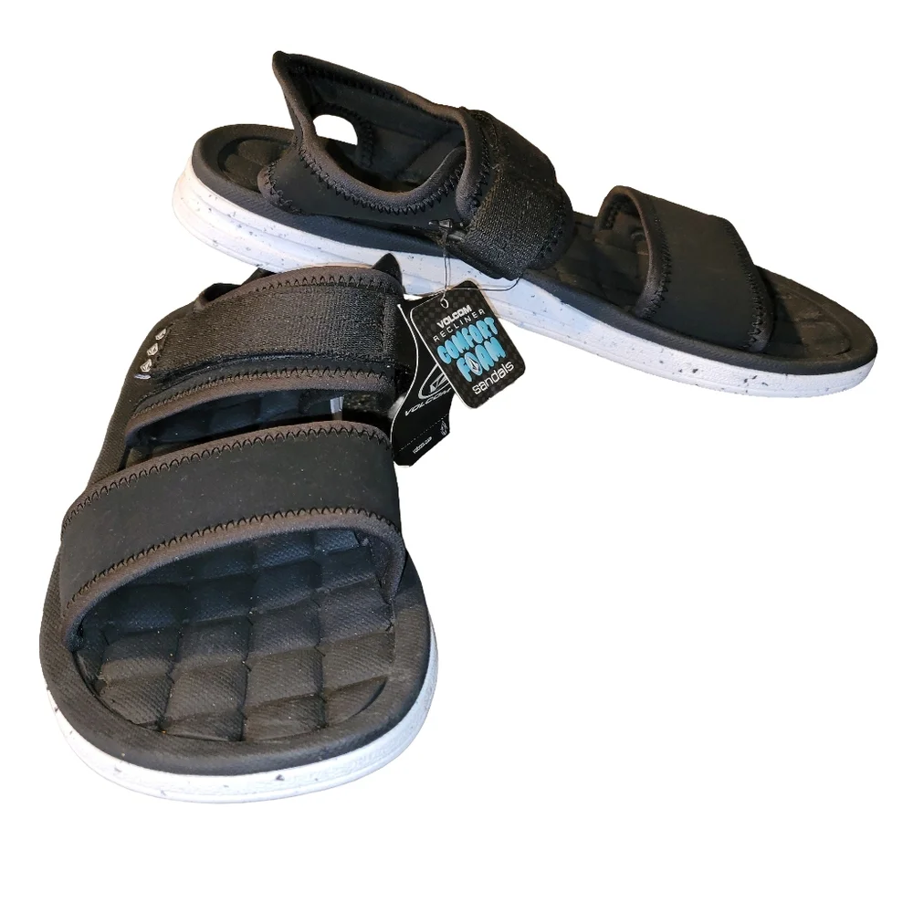 Volcom V.Co Draft Sport Sandals Black Water Friendly Comfort Foam Size 10 NWT